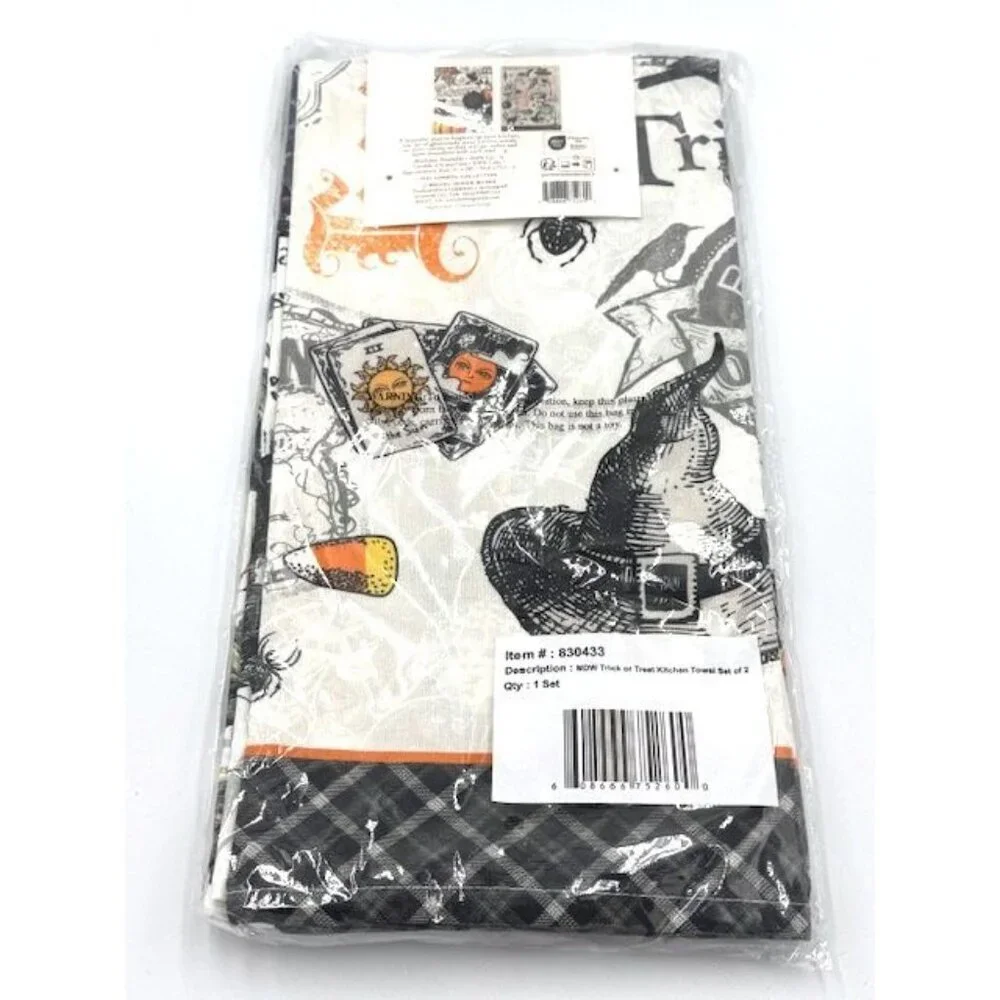 NWT Michel Design Works Halloween Kitchen Towel Set Of 2